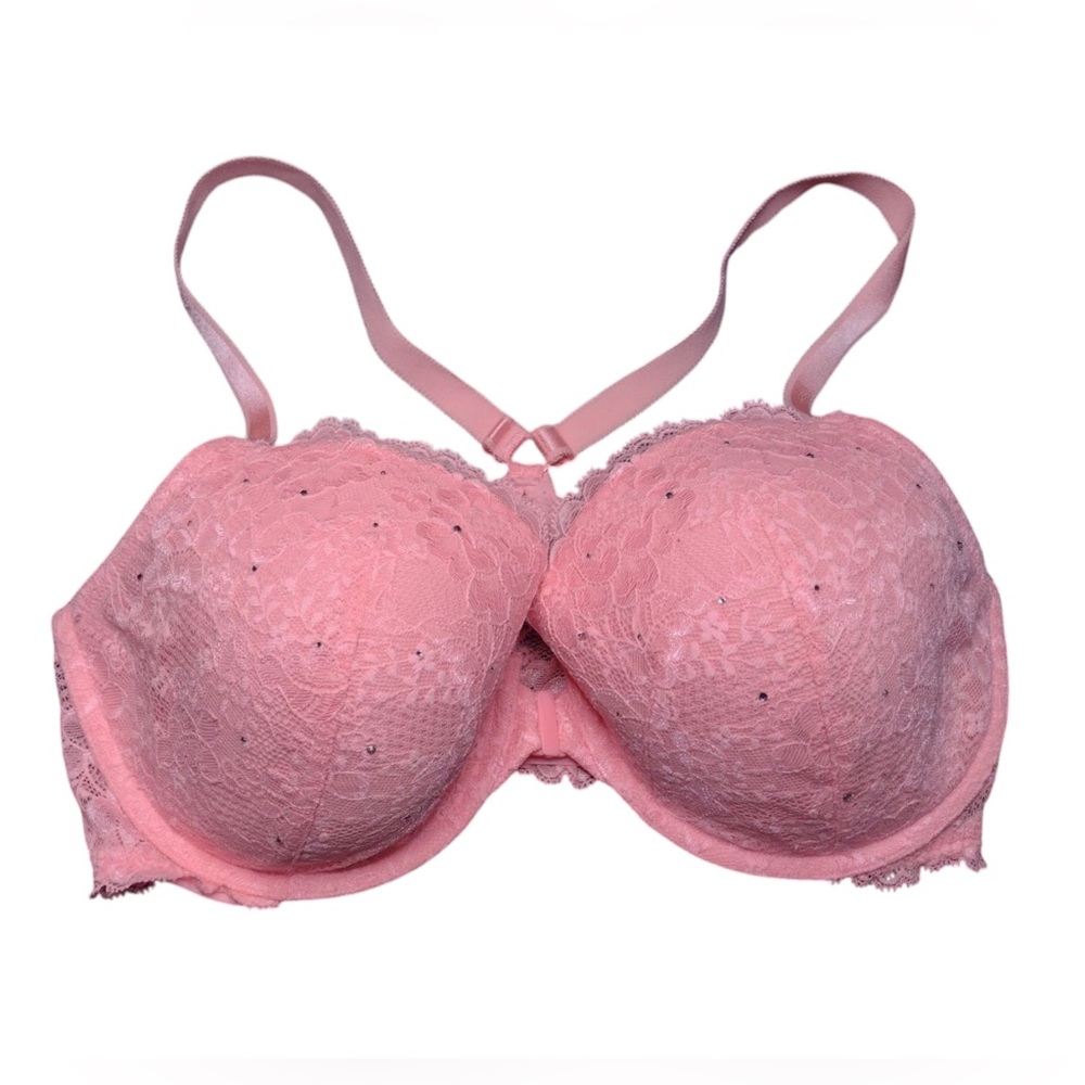 Traded* Victoria’s Secret Light Pink Dream Angels Racerback Demi Push-up Bra - Picture 2 of 4